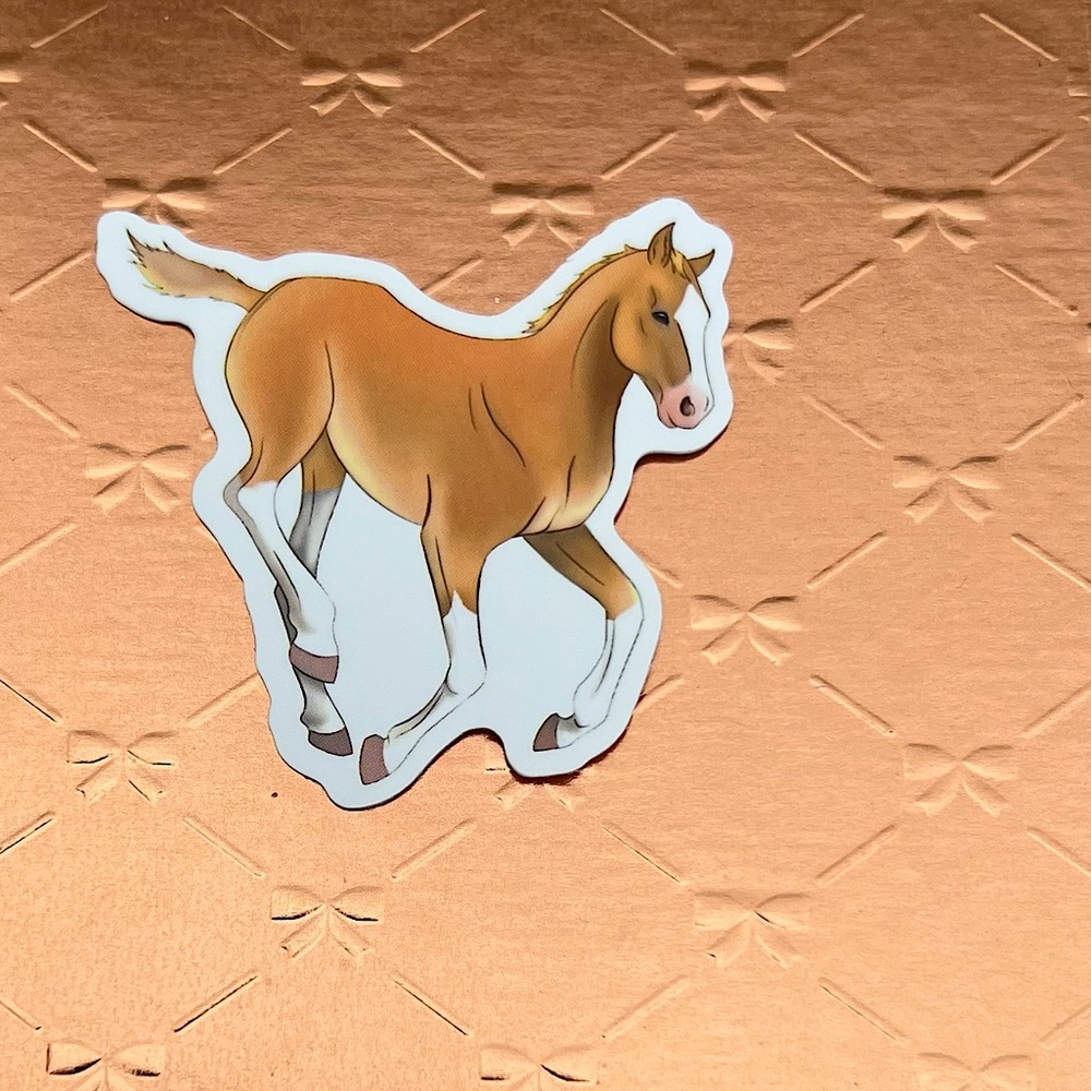 Foal Palomino Red Dunn Equestrian Cowboy CowGirl Single Sticker